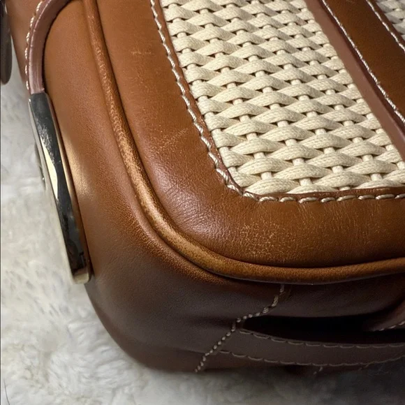 Bally Brown and Cream Woven Shoulder bag - Picture 5 of 15